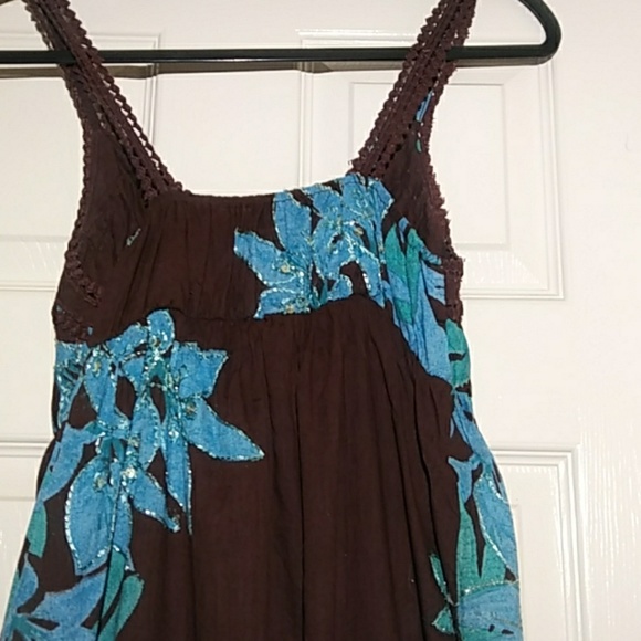 Vasna brown/blue sleeveless maxi dress - Picture 2 of 8